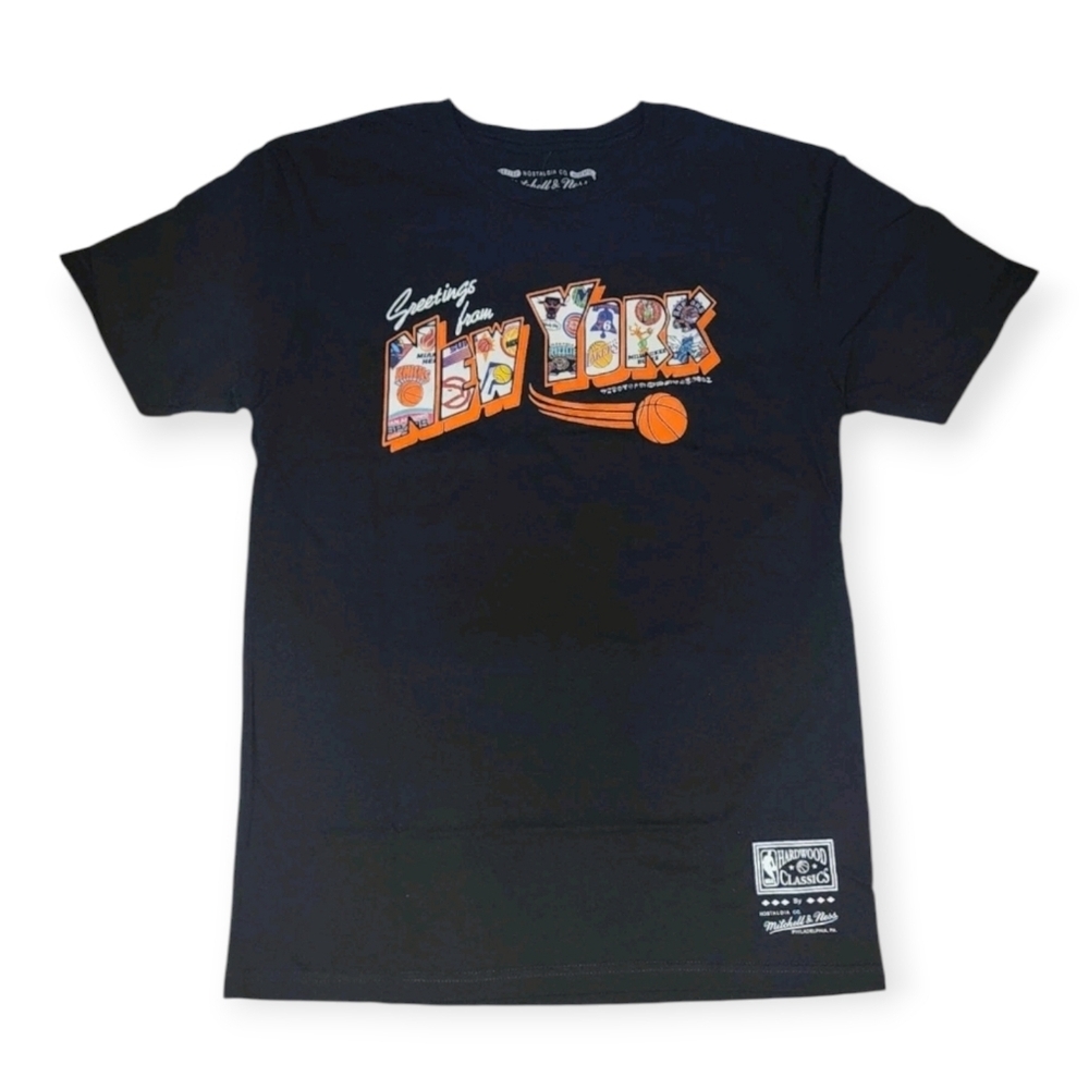 Mitchell & Ness New York Knicks Greetings From New York Tee Shirt Black Men's L